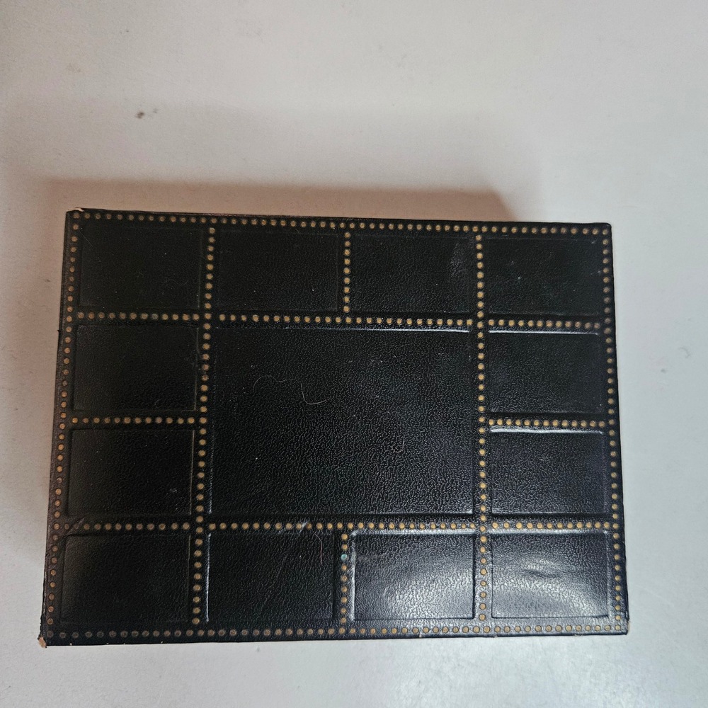 Vintage Medco Watch Box Black Gold Studded Bienne Switzerland Made in Japan Case
